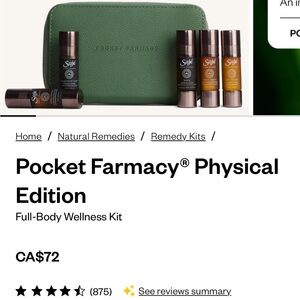 Saje Green Pocket Pharmacy Wellness Kit with Amber Roller Bottles